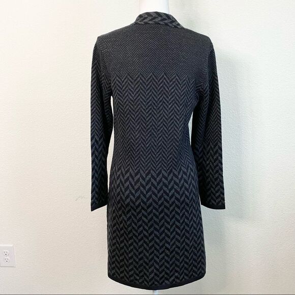 SOFT Surroundings Black Chevron Wool Blend West Saxon Long Sweater Women’s S - Picture 4 of 6